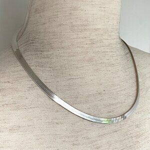 Sterling Silver 925 TJC 5MM Polished Flat Herringbone Chain Necklace 18" 14g